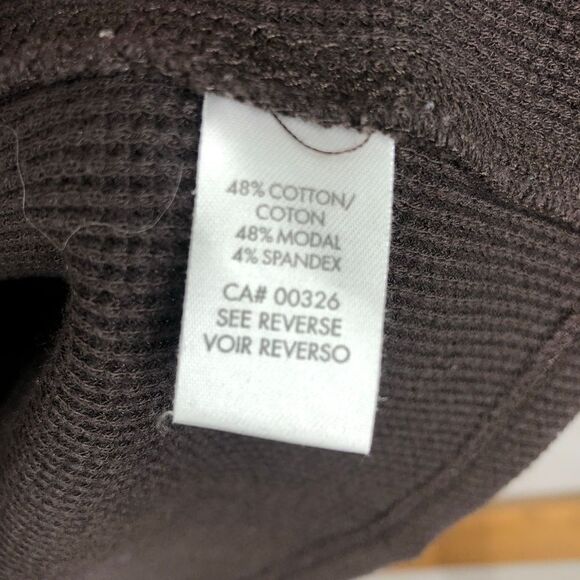 Calvin KLEIN Brown Soft Waffle Stretchy Long Sleeve Sweater Sz L - Picture 6 of 6